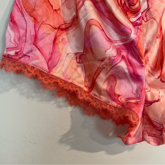 NWT INC International Concepts Lace Trim Pajama Set Marble Pink L - Picture 10 of 12